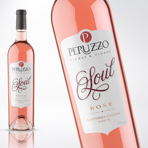 Industrial label with the title 'LABEL FOR THE BEST ROSE WINE FROM BRAZIL'