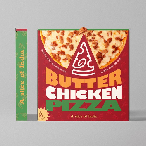 Pizza packaging with the title 'Pizza package design'