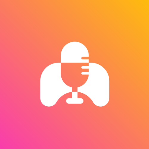 Design with the title 'game control and mic podcast'