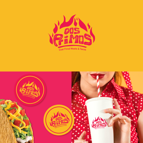 Taco logo with the title 'DOS PRIMOS'