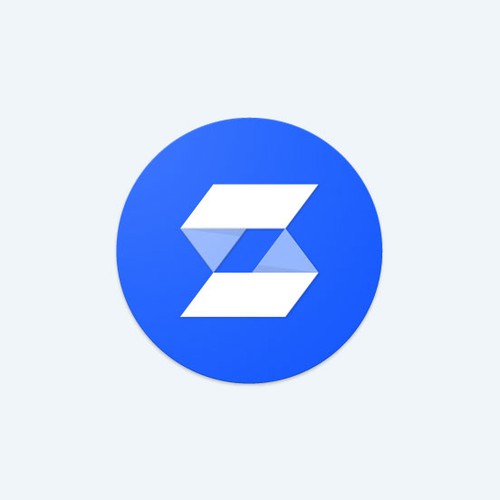 Material design logo with the title 'Declined 'S' monogram design for Syncoria'