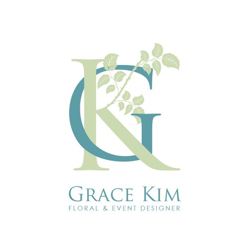 Romantic logo with the title 'Logo proposal for Grace Kim Floral designer. '