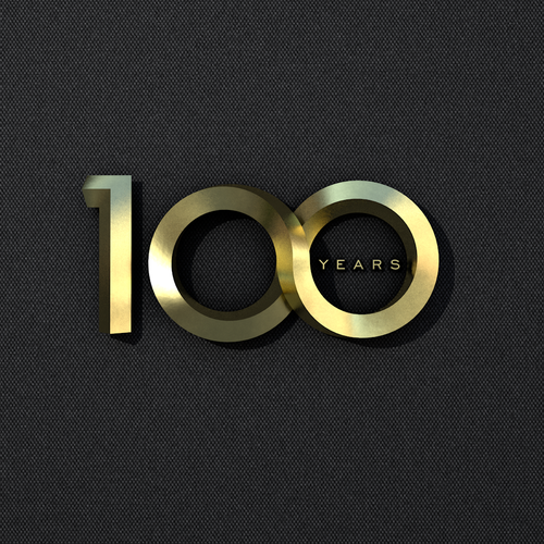 3-dimensional design with the title '100 th years logo'