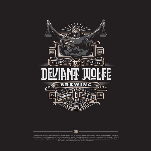 Beer design with the title 'Deviant Wolfe Brewing - Logo'