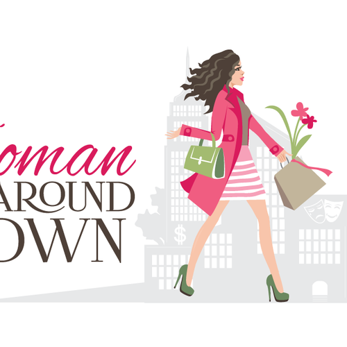 Town logo with the title 'Woman Aroun Town'