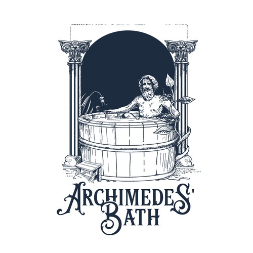 Neon blue safari logo with the title 'Archimedes 'Bath'
