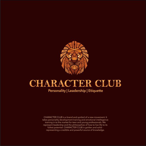 Lion brand with the title 'MAJESTIC Geometric Logo for Best Training Company '