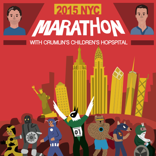 Skyline design with the title 'Super Hero themed poster'