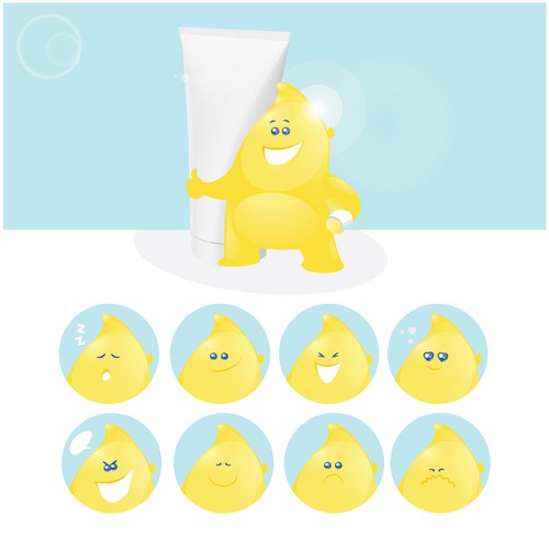 Lotion design with the title 'Sunblock mascot'
