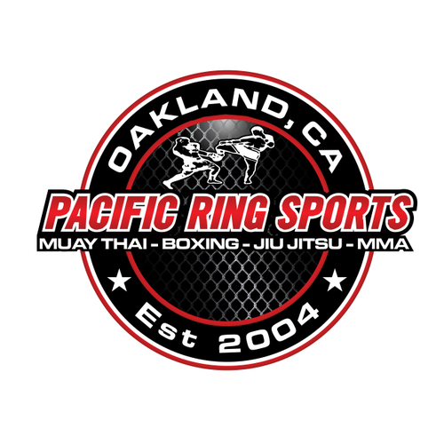Muay Thai design with the title 'Pacific Ring Sports'