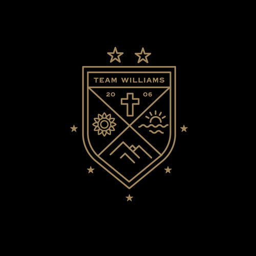 Family crest design with the title 'Modern take on a Family Crest logo'