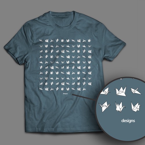 Japanese t-shirt with the title '99 cranes'