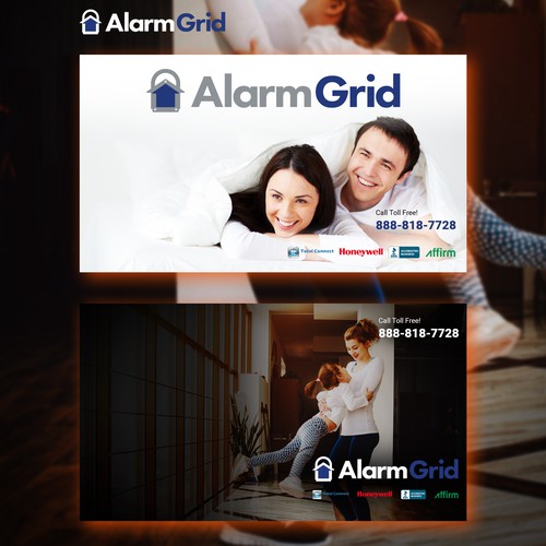 Desktop design with the title 'Alarm Grid Desktop Background Design'