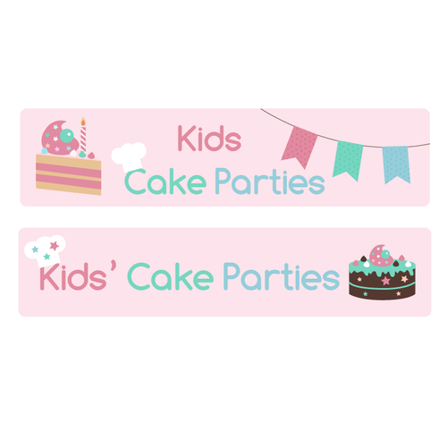 Birthday logo with the title 'Kids' Cake Parties'