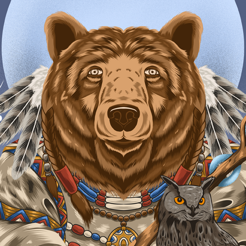 American Indian design with the title 'Bear'