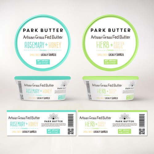 Butter label with the title 'Product label design butter flavored'
