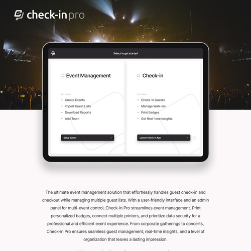 Event design with the title 'Logo & App Design for Event Management'