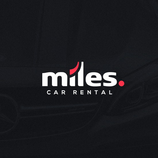 Car rental, car rent logo with the title 'Miles Car Rental'
