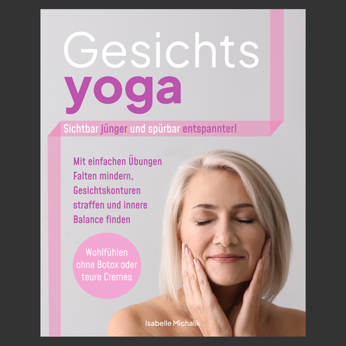 Yoga book cover with the title 'Minimalist book cover about yoga exercises for women'