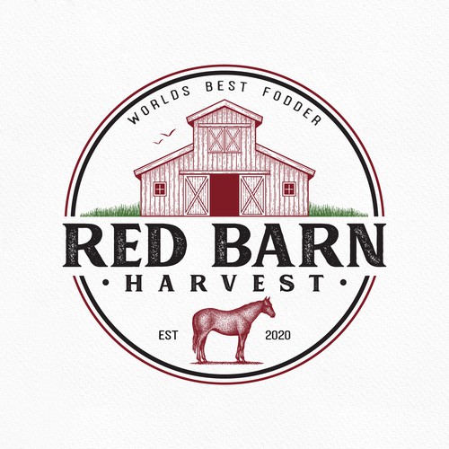 Horse logo with the title 'Vintage Barn Ranch Logo'