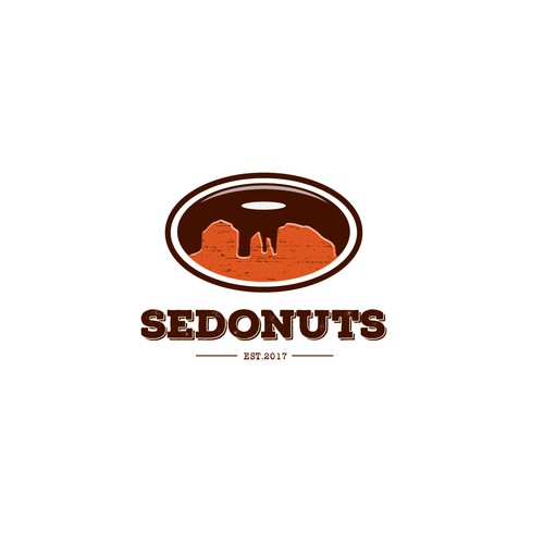 Donut logo with the title 'Sedona, AZ - Donuts Shop'