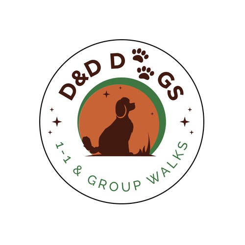 Dog training logo with the title 'D&D D🐾GS'