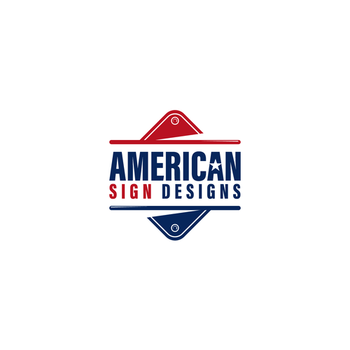 Signage logo with the title '"A REALLY COOL PATRIOTIC LOGO" for an US-based sign and graphics design company'