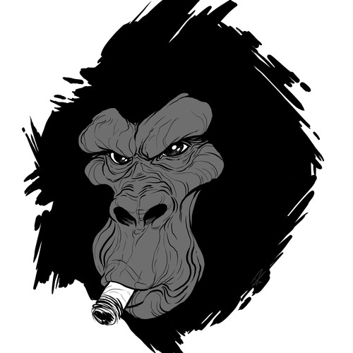 Gorilla design with the title 'smoking gorilla'
