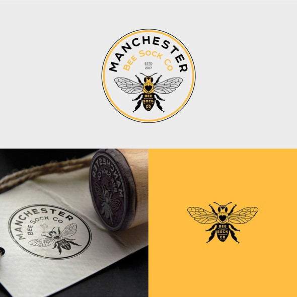 Sock logo with the title 'Manchester Bee Sock Co'