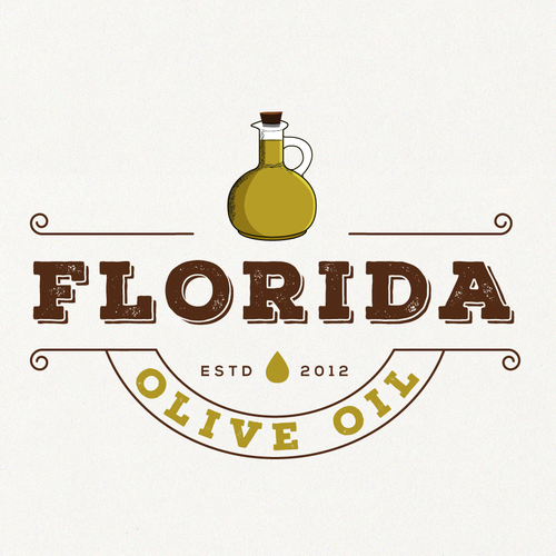 Olive logo with the title 'Vintage logo for Florida Olive Oil'