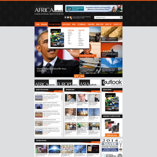 Magazine website with the title 'Redesign existing website of an award winning magazine'
