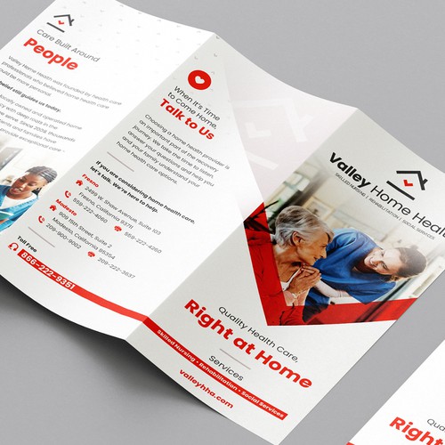Design with the title 'Trifold brochure for a home health provider company'