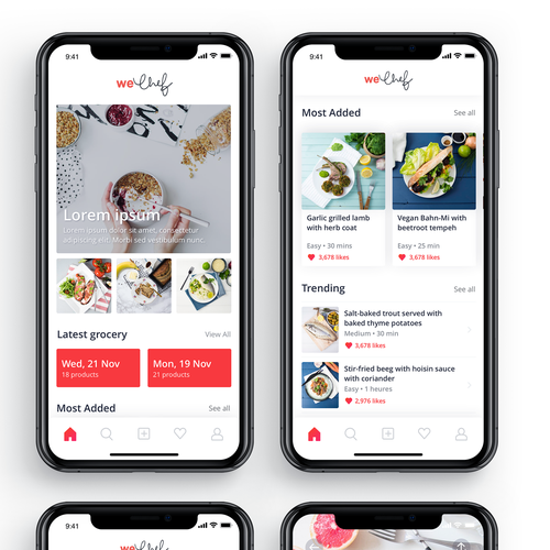 Functional design with the title 'weChef App'
