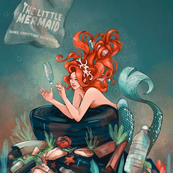 Beautiful artwork with the title 'The little mermaid'
