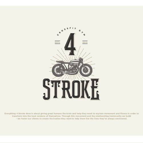 Motorcycle design with the title 'Vintage Logo Style for Crossfit Gym '