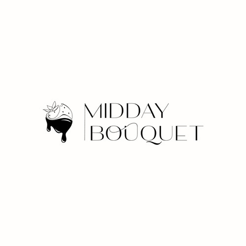 Bouquet logo with the title 'Elegant logo for strawberry bouquet boutique'