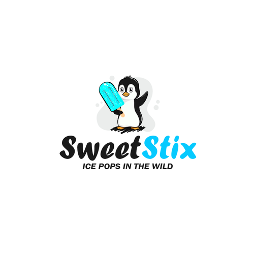 Penguin brand with the title 'Minimalist logo for sweet slice '