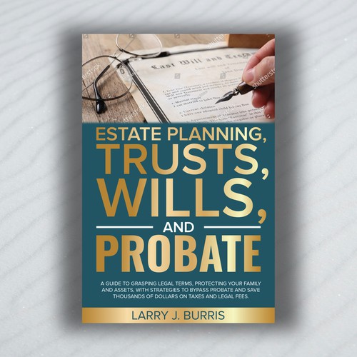 Estate design with the title 'Estate planning, trusts, wills, and probate'