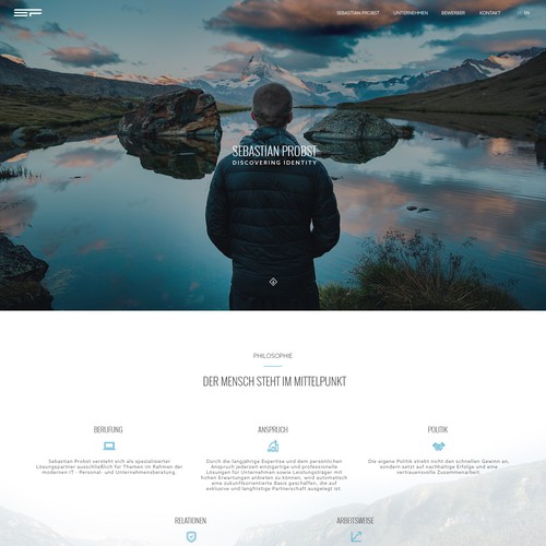 Consultant website with the title 'WordPress theme design'