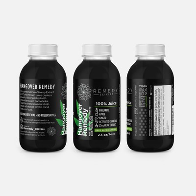 Hangover remedy label design