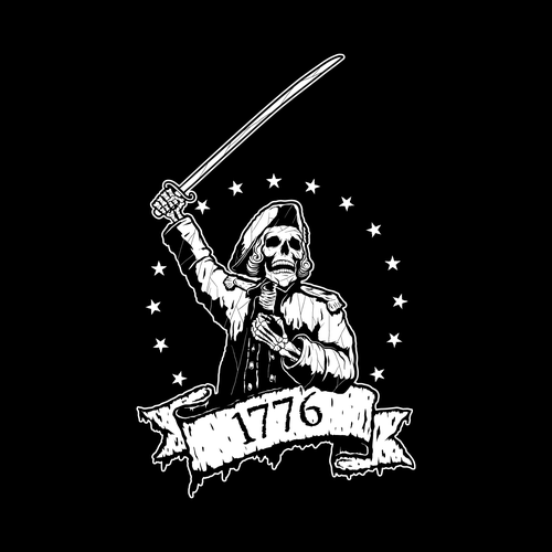 Skeleton t-shirt with the title 'American revolutionary skeleton'