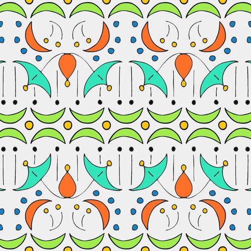 Black artwork with the title 'Create a collection of Pattern Designs for a high end baby swaddle blanket'