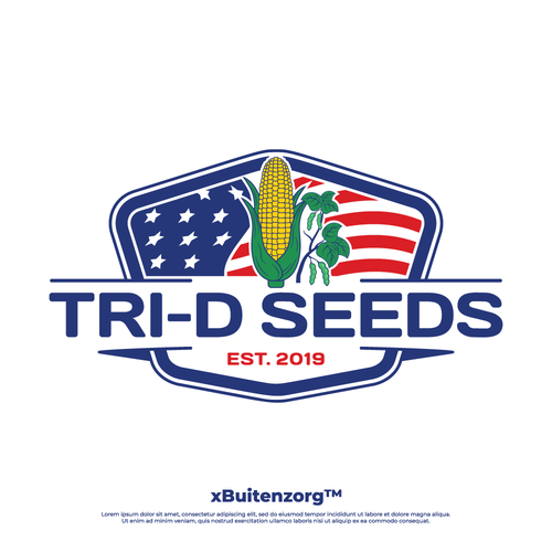 Patriotic logo with the title 'Tri-D Seeds'