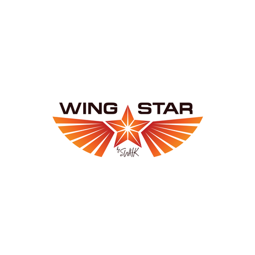 Food delivery logo with the title 'WingStar Logo'