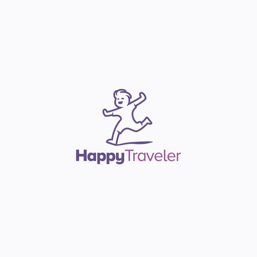 Kid logo with the title 'Happy Traveler'