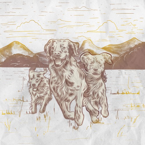 Brush illustration with the title 'Food love and nature'