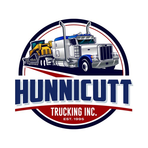 Trucking logo with the title 'HUNNICUTT'