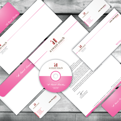 Stationery Set Proposal for 'A Sweet Touch'.