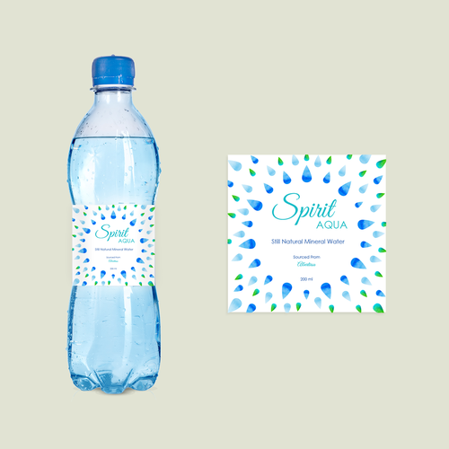 Art packaging with the title 'Label design for water bottle'