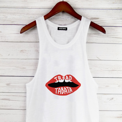 Lips design with the title 'tread tabata fitness merch'
